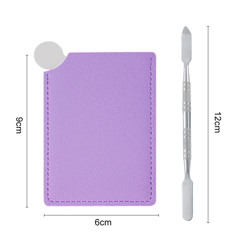 Paleta de maquillaje de acero inoxidable, espejo de maquillaje portátil con paleta de colores, placa mezcladora de cosméticos, herramienta de mezcla de viaje para belleza: Morado