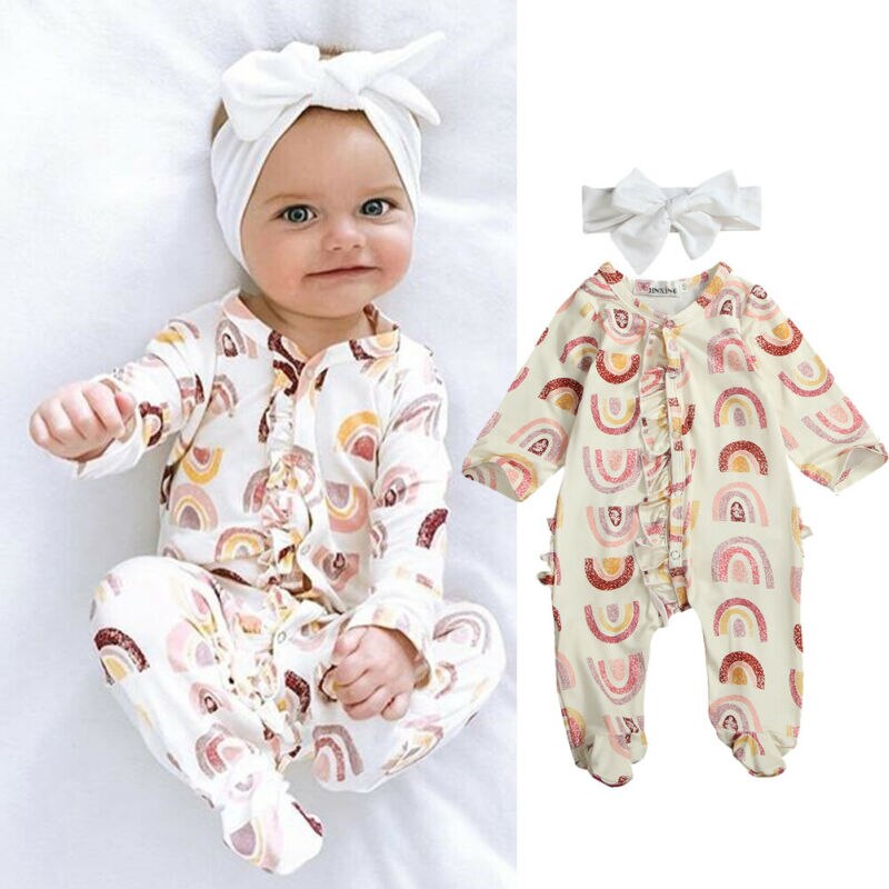 Een Stuk Baby Baby Meisje Jongen Footies Kleding Lange Mouw Jumpsuit Warm Outfits 0-12Months