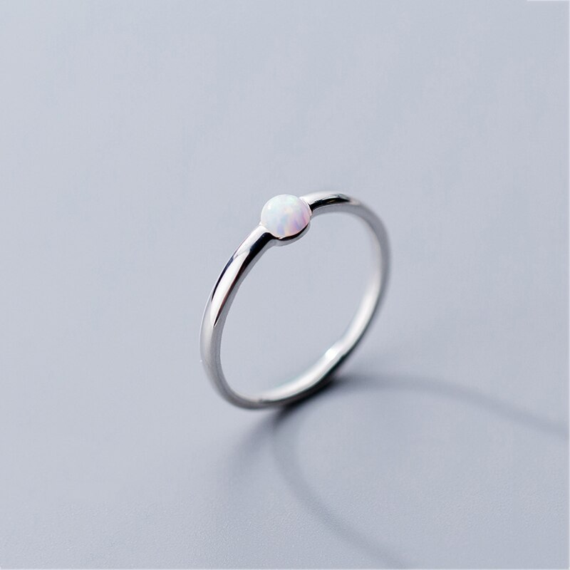 INZATT véritable 100% 925 en argent Sterling minimaliste géométrique anneau rond pour les femmes fête opale pierre bijoux accessoires