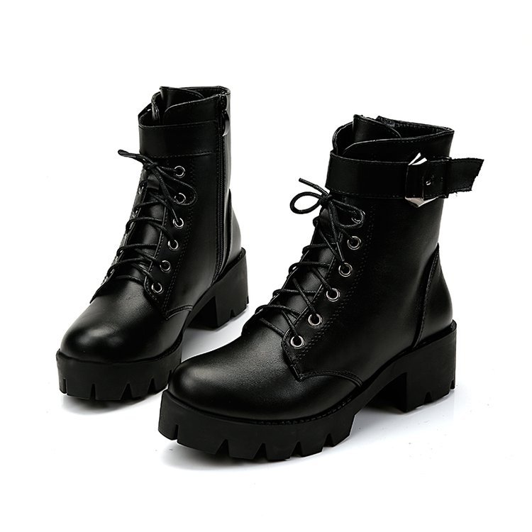 Bottes en cuir souple pour femmes, chaussures d'extérieur, épaisses et chaudes, tendance, pour la rue, collection: 35