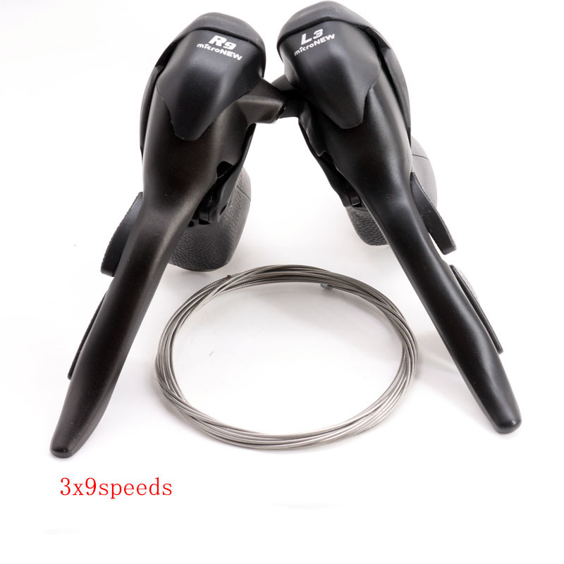 3x7 3x8 3x9 3x10 vitesses manette de vitesse vélo double contrôle leviers vélo de route levier dérailleur 2x7 2x8 2x9 2x10 pour vélo de route Shimano: Gris clair