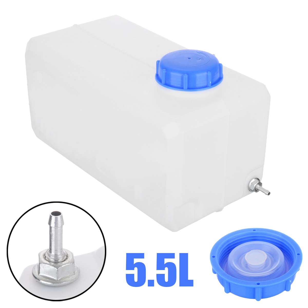 Tanque de combustible blanco de 5,5 l, capacidad de almacenamiento de agua combustible, tanque para coche, camión, barco, caravana, 28x13x13cm 1 unidad