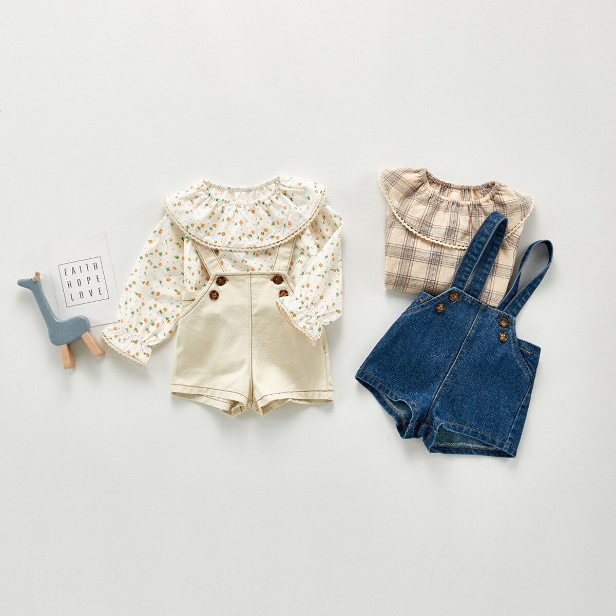 Mono vaquero para niñas otoño con Tirantes ajustables para bebés y niños ropa mono de niños