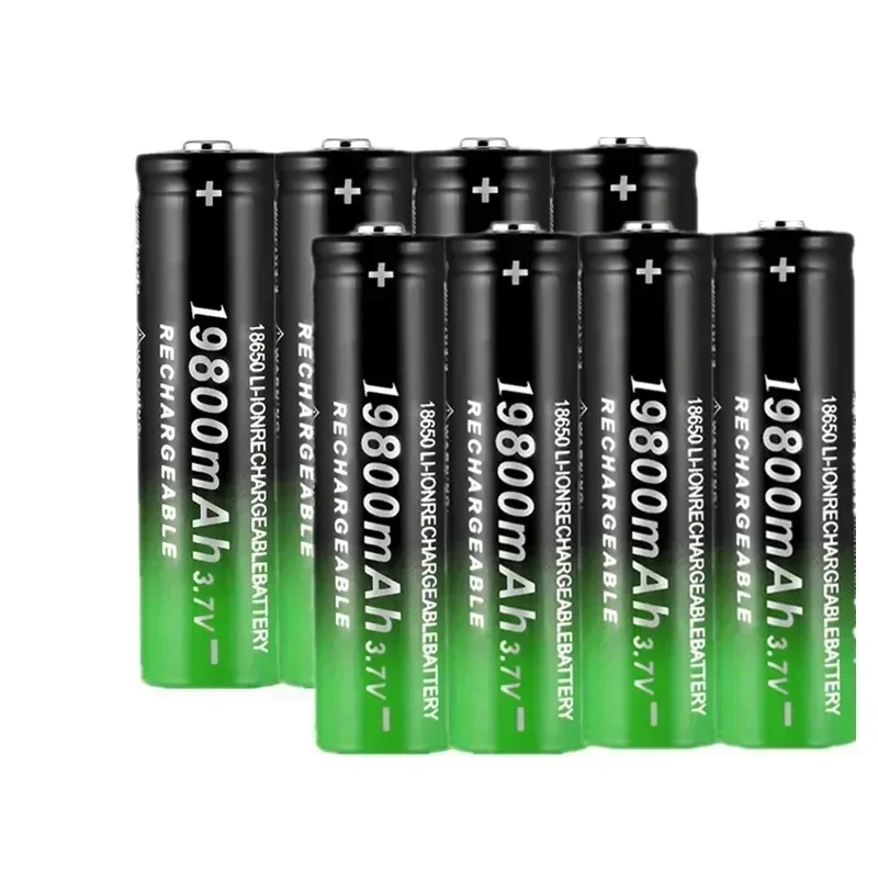 Lithium Battery Flashlight Rechargeable Battery 18650 3.7V 19800 Mah Flashlight USB Charger