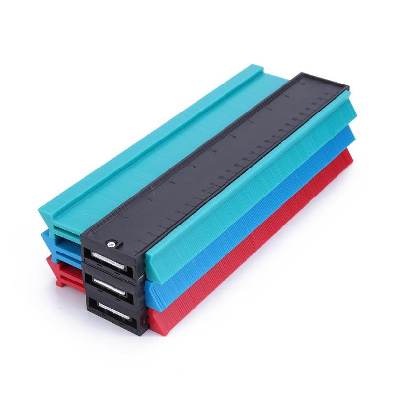 12/14/25cm plast kontur profil måler måler duplikat merking måle måleverktøy laminat tre fliser radian linjal verktøy