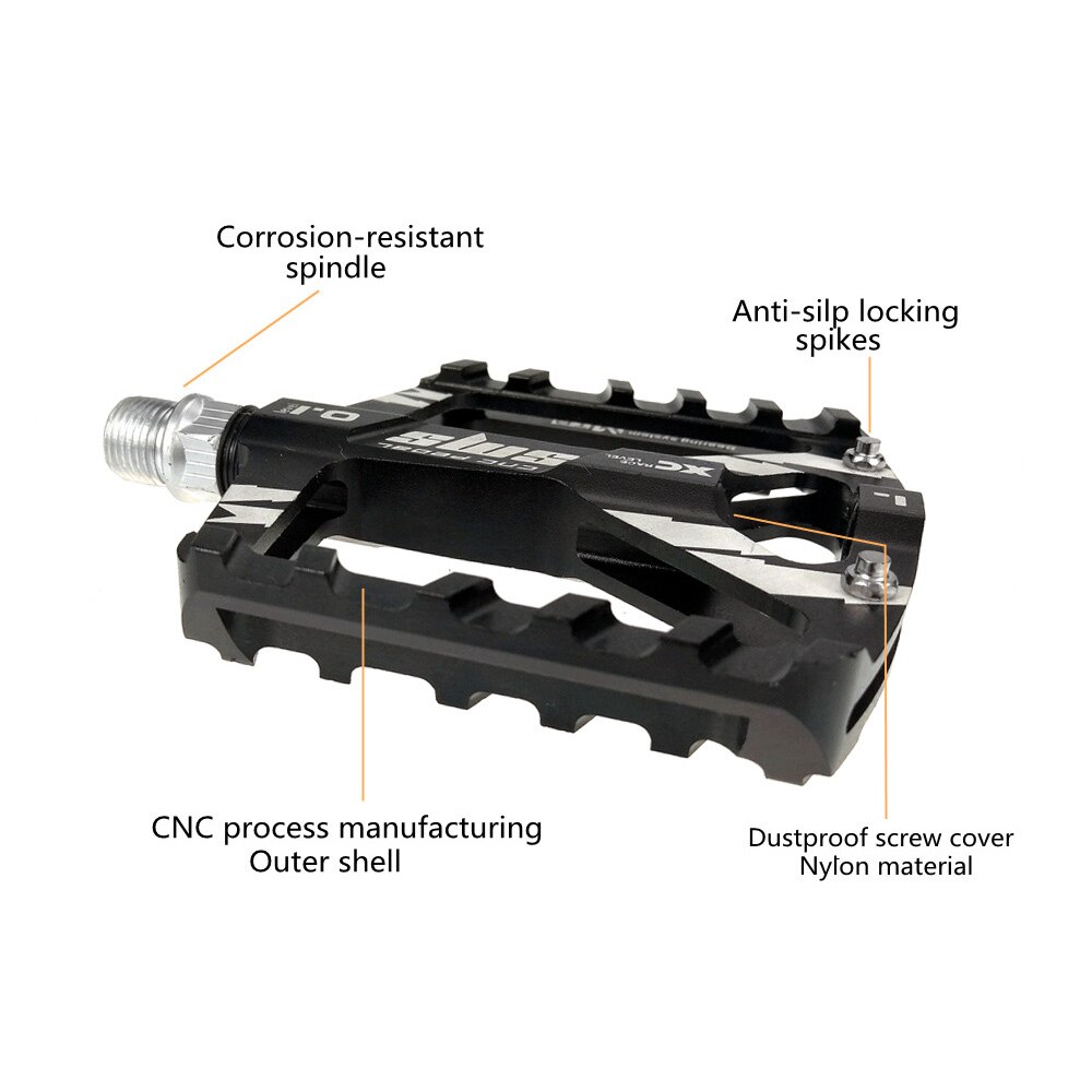 Mtb Bicycle Pedals Aluminum Alloy Mountain Bike Non-Slip Alloy Flat Pedals Big Foot Road Bike Bearing Pedals Bicycle Bike Parts
