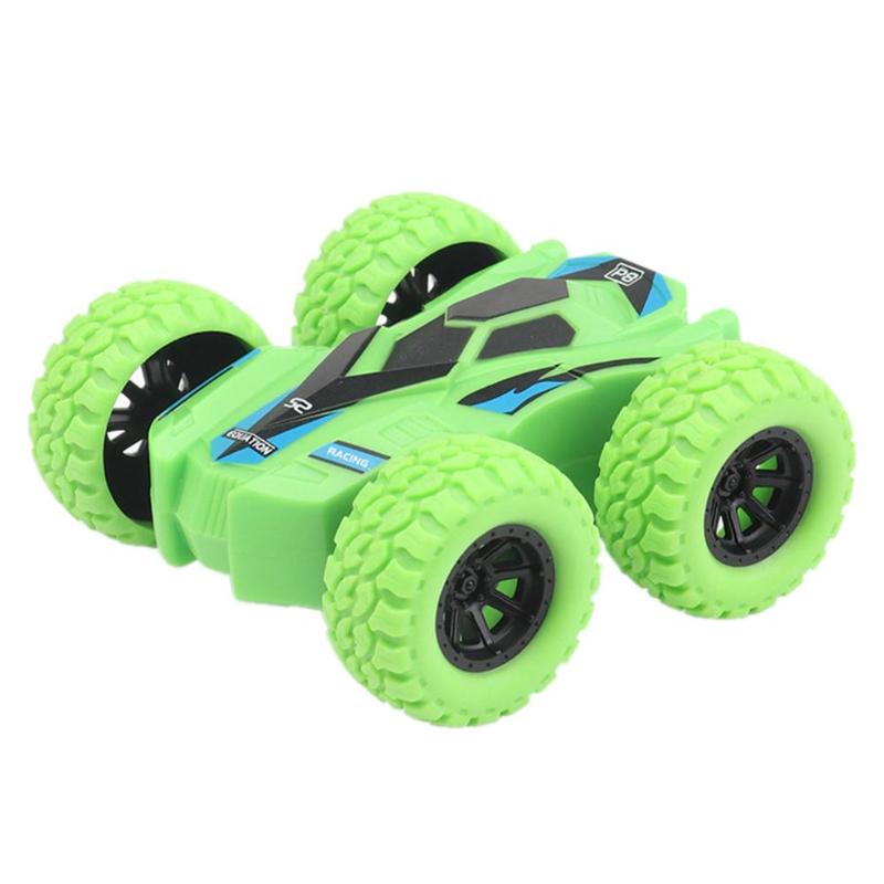 Inertie Vier-Wheel-Drive Model Auto Off-Road Voertuig Dubbelzijdig Dump Acrobatische Klimmen Kinderen Simulatie tracks 7.5X7 Cm: Green