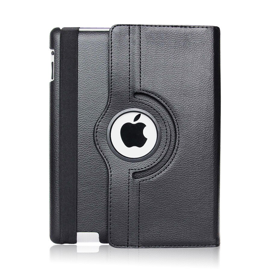 Case for Apple iPad 2 3 4 Magnetic Auto Wake Up Sleep Flip Litchi PU Leather Case Cover With Smart Stand Holder for iPad 2/3/4: black