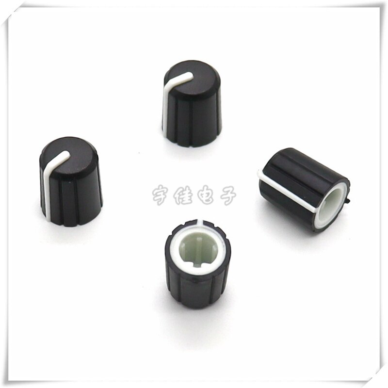 10 Piece 11.5*14MM half shaft Rubber/plasti knob potentiometer rotary encoder volume switch knob suitable for D axis 6MM