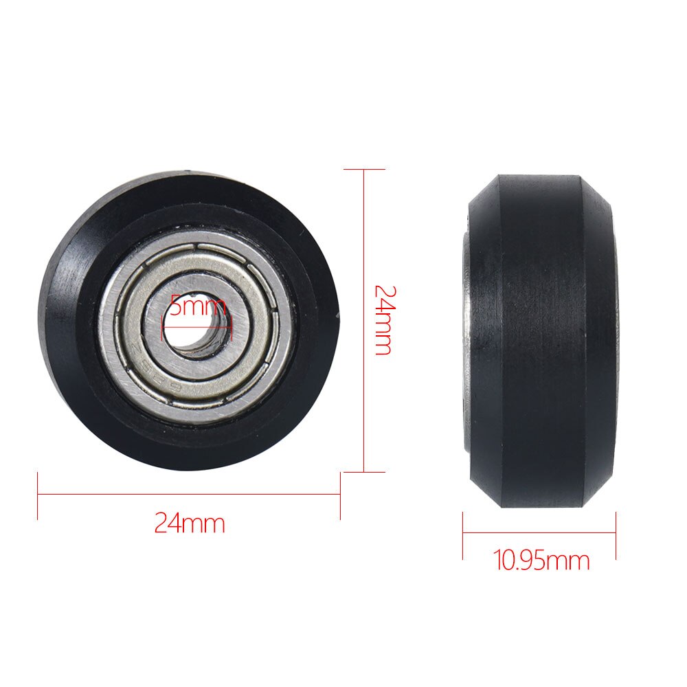 KINGROON 2 sztuki KP3S koło pasowe z krążkiem liniowym liniowym z łożyskiem kulkowym 3D części drukarki plastikowy krążek 5*24mm