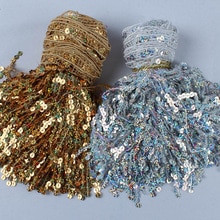 6 mt/los Gold Holographische Pailletten Quaste Randbereich Dekorative Vorhang Spitze Trimmt Bänder DIY Kleidung Zubehör Patchwork