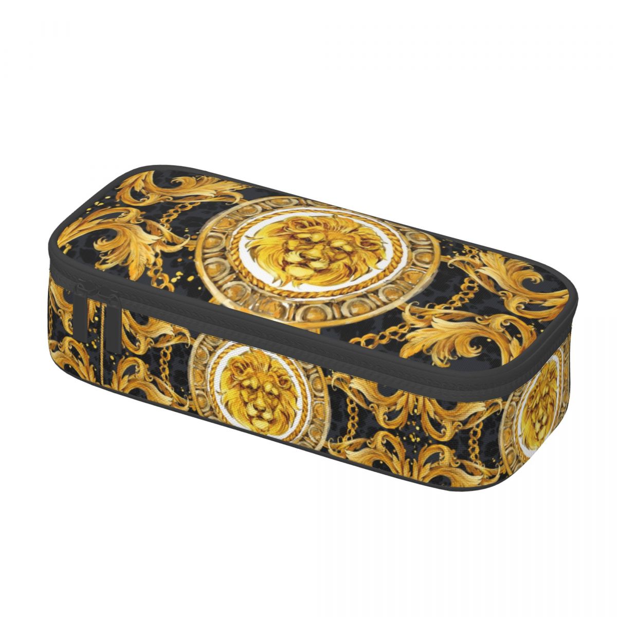 Custom Luxury European Baroque Art Pencil Cases for Girl Boy Large Storage Pen Box Bag Stationery