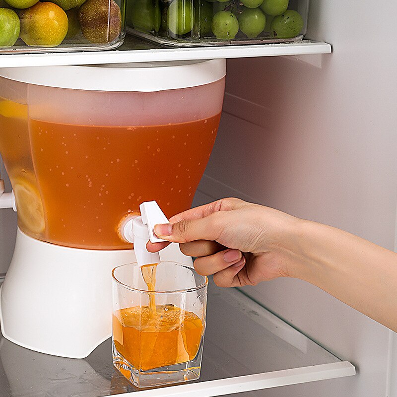 Jarra de agua fría para el hogar, tetera con grifo para fruta, cubo de agua fría, utensilios de cocina