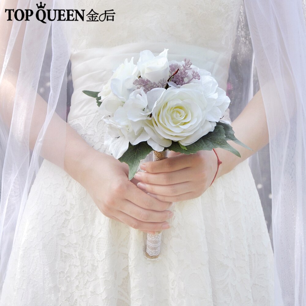 Topqueen F27 Bruidsboeket Bloem Boeket Bruiloft Decoratie Boeket Mariage Paars Bruidsmeisje Boeketten Bridemaid Boeket F27