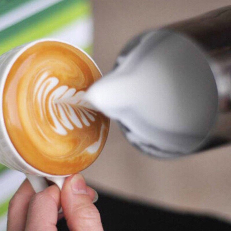 1pcs Stainless Steel Coffee Cup Mug Cappuccino Cream Milk Foam Cafe Thermo Latte Art Pull Flower Cup Milk Frothing Jug