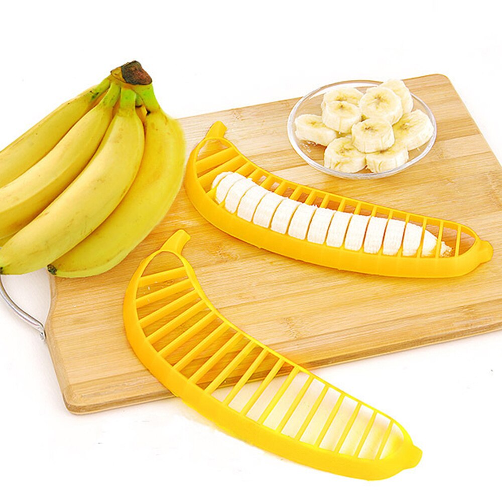 Plastic Banana Slicer Cutter Fruit Vegetable Cutting Tool Salad Maker Slicer Grater Tools Practical Fruit Cutter Kitchen Gadget