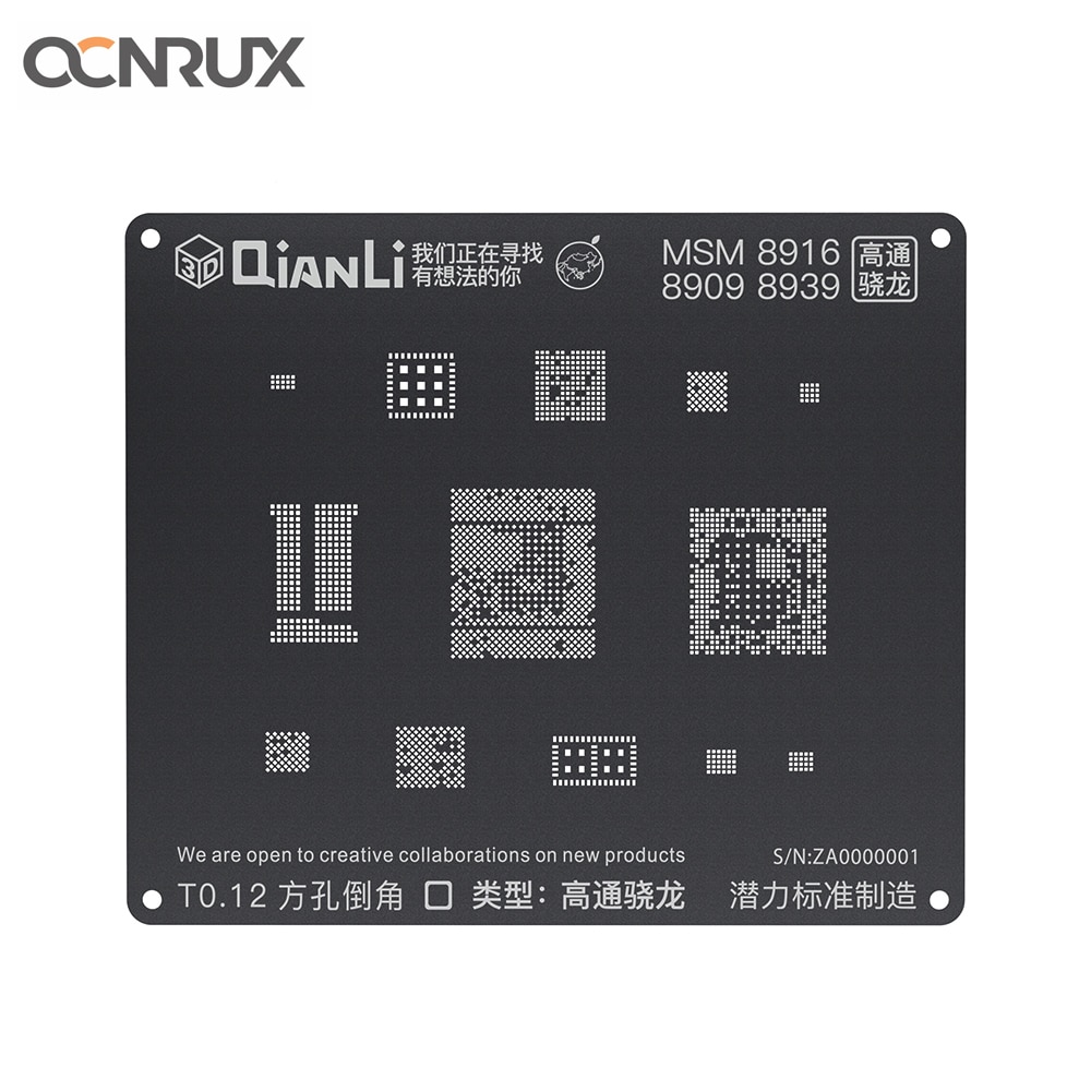 Qianli iBlack 3D EMMC DDR Android BGA Reballing Stencil for Qualcomm EMMC DDR MTK 6582 MSM8916 8917 8939 8953 8940 Kirin 665