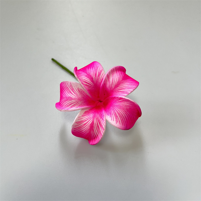 12 piezas de pinzas para el cabello de flores de Plumeria hawaiana, tocados de flores de espuma de playa de 2,4 pulgadas para accesorios para de boda: Rojo rosado