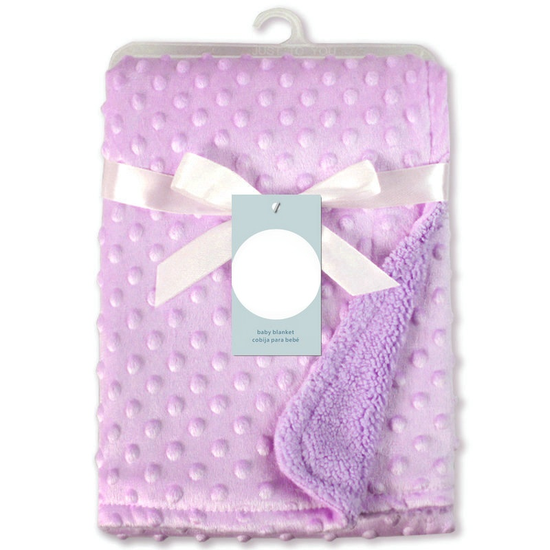 Baby Blanket &amp; Swaddling Newborn Thermal Soft Fleece Blanket Winter Solid Bedding Set Cotton Quilt Infant Bedding Swaddle Wrap: Purple