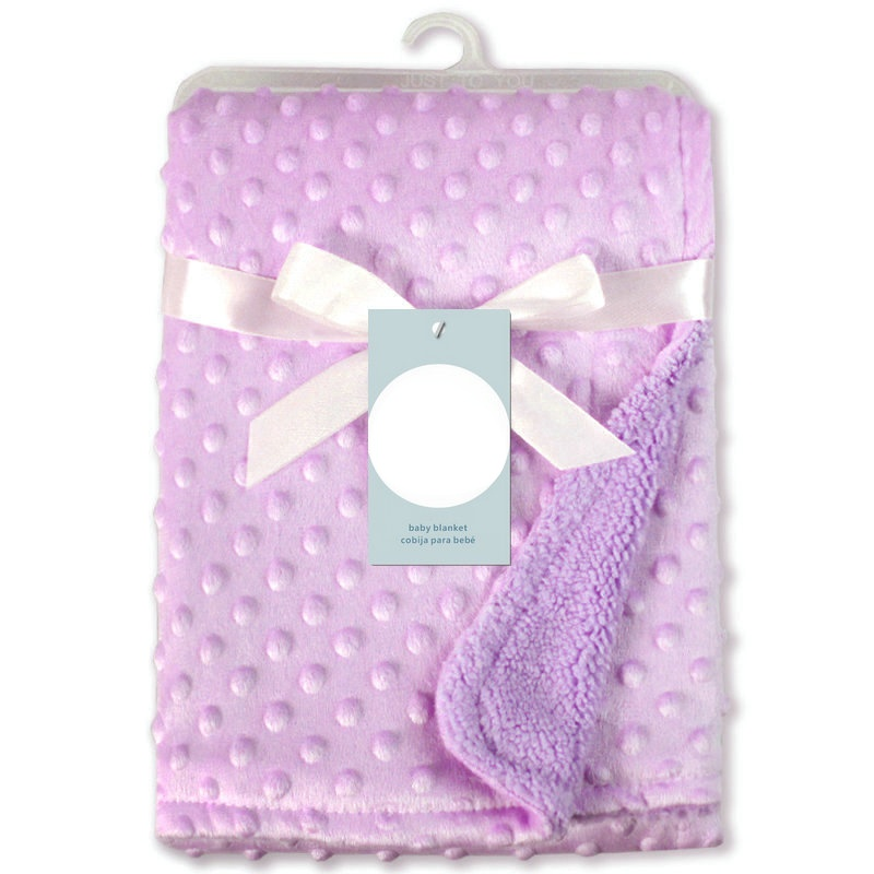 Baby Decke & Windeln Neugeborenen Thermische Weiche Fleece Decke Winter Solide Bettwäsche Set Baumwolle Quilt Infant Bettwäsche Swaddle Wrap: Purple