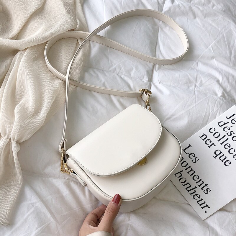 Vrouwelijke Toevallige Zak Draagbare Schoudertas PU Lederen Phone Coin Bag Trend Handtas Vrouwen Crossbody Tas voor Meisjes: rice white
