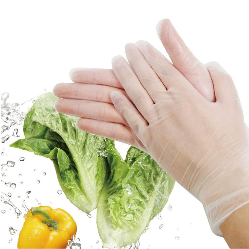20PCS Food Grade Disposable vinyl Gloves Anti-static Clear Plastic Gloves For Food Cleaning Cooking Restaurant Kitchen Tools