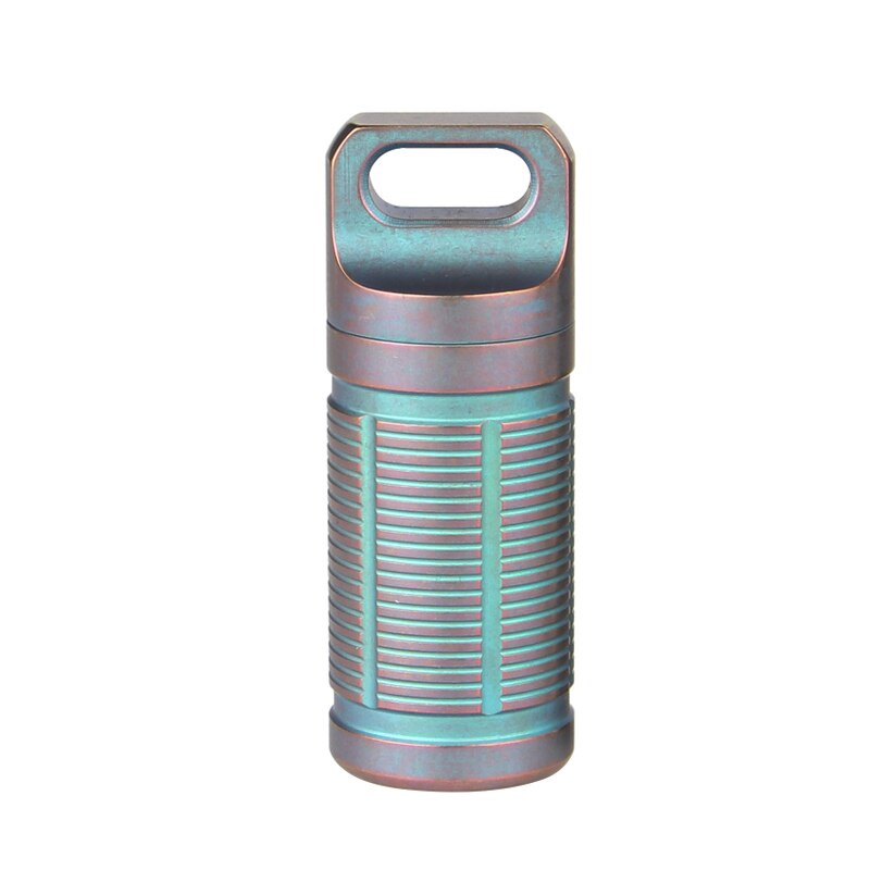 Tiartisan bærbar titanium pilleæske kasse vandtæt opbevaring af batteri ultralet titanium beholder: Grøn