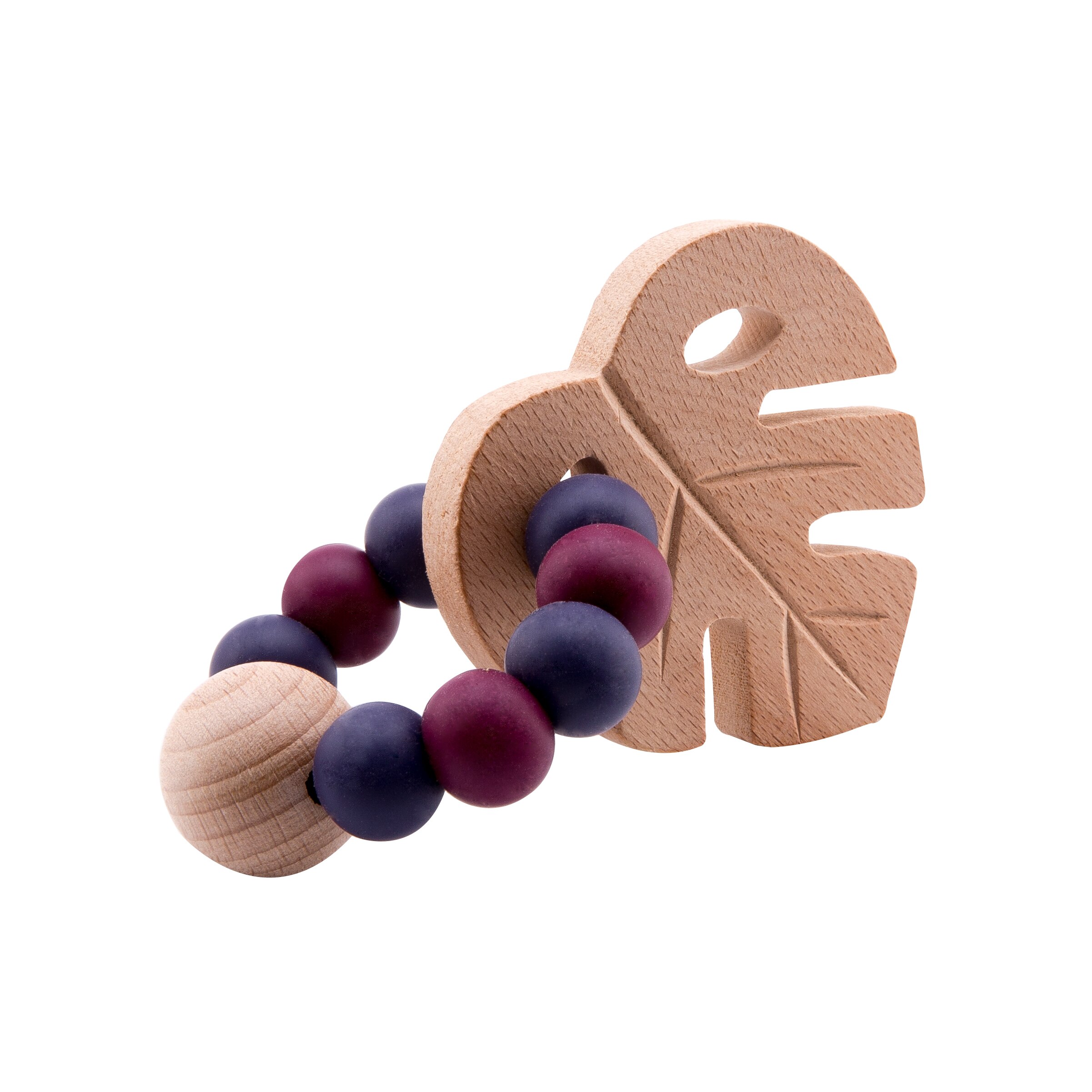 1pc Baby BeißRing Armbinde Silikon Molaren Perlen Holz Blätter BPA Pflege Zahnen Baby Spielzeug handgefertigt Für Neugeborene 3-12 monate