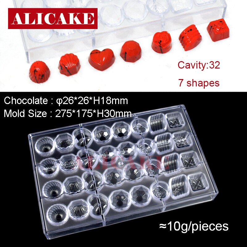 3D Polycarbonaat Chocolade Mallen Gereedschap Lade Vorm Mal Voor Chocolade Bar Cakevorm Zoetwaren Bakken Gebak Bakkerij Gereedschap: QL1356-20220101
