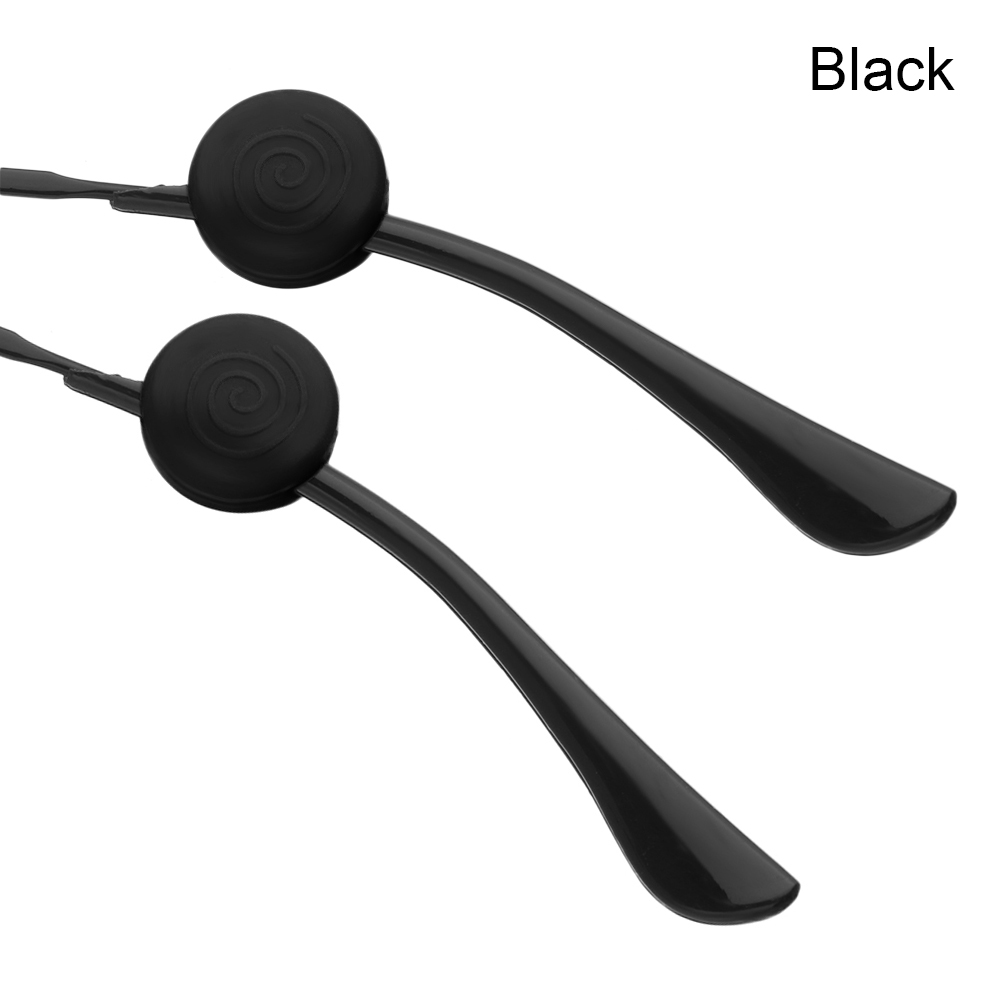 Soporte antideslizante de silicona para gafas, gancho para la oreja, deportes, topes de punta de Temple, agarre de Punta Ho, 1 par: Black