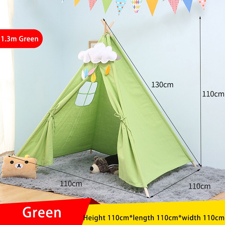 1,3 M kinder Tipi Zelt Für Kinder Spielhaus Tipi Infantil Baby Wigwam Haus Für Kinder Kind Spielen Zelt: XM-WG-004-1.3-Green