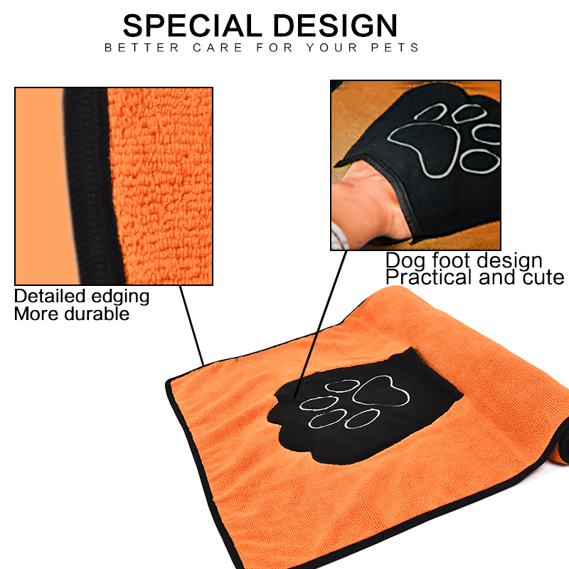 Huisdier Drogen Handdoek Ultra-Absorberende Hond Badhanddoek Microfiber 86*49Cm Zacht Materiaal Microfiber Poot Bad handdoek