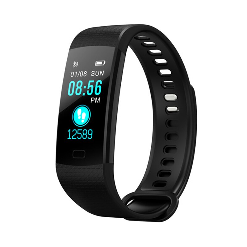 Y5 Smart Bracelet Bluetooth Watch Color Screen Heart Rate Blood Pressure Monitor Wristband Sport Fitness Pedometer Bracelet: Black