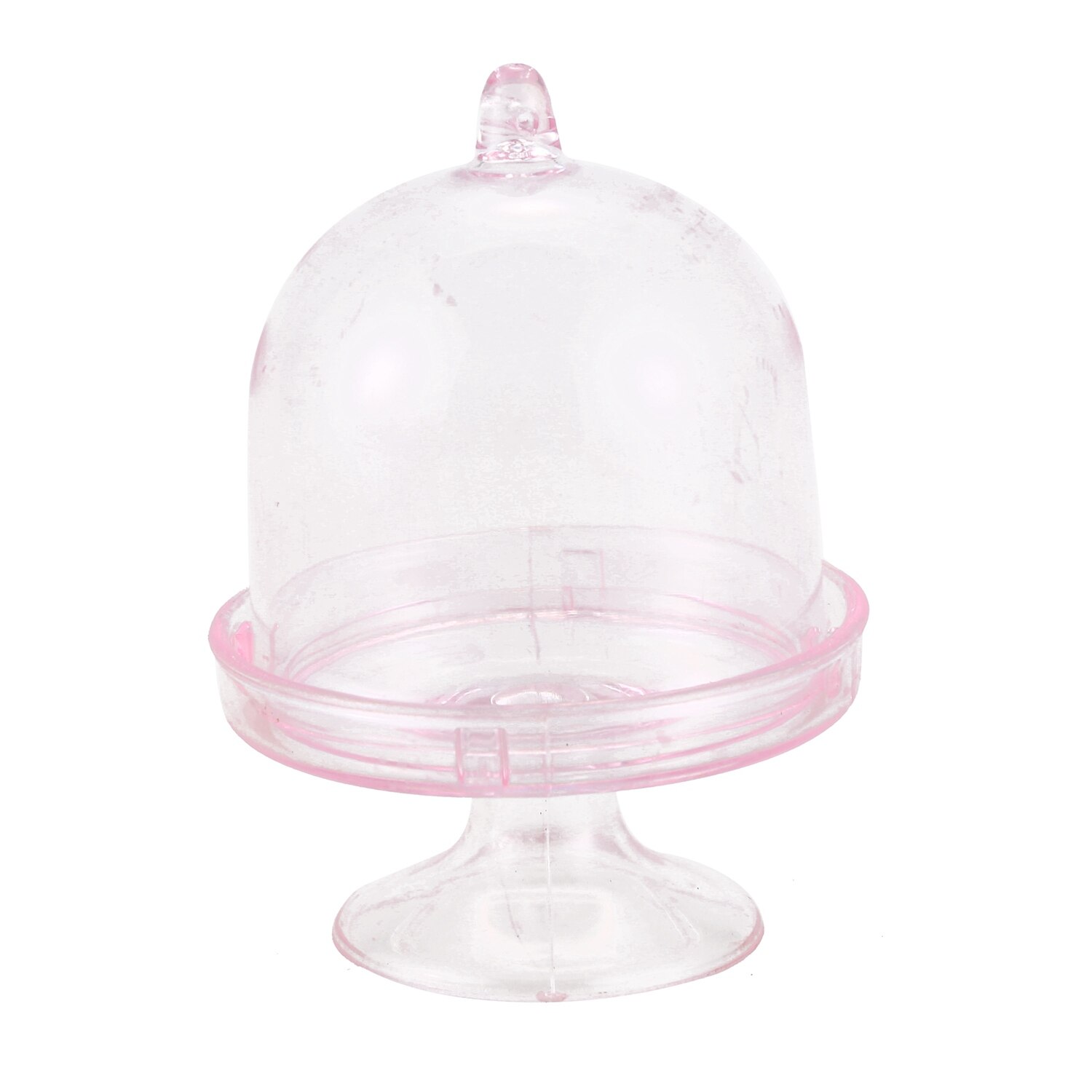 ELEG-12x Mini Cake Stand Cupcake box Wedding Party Plastic Candy Box: Pink