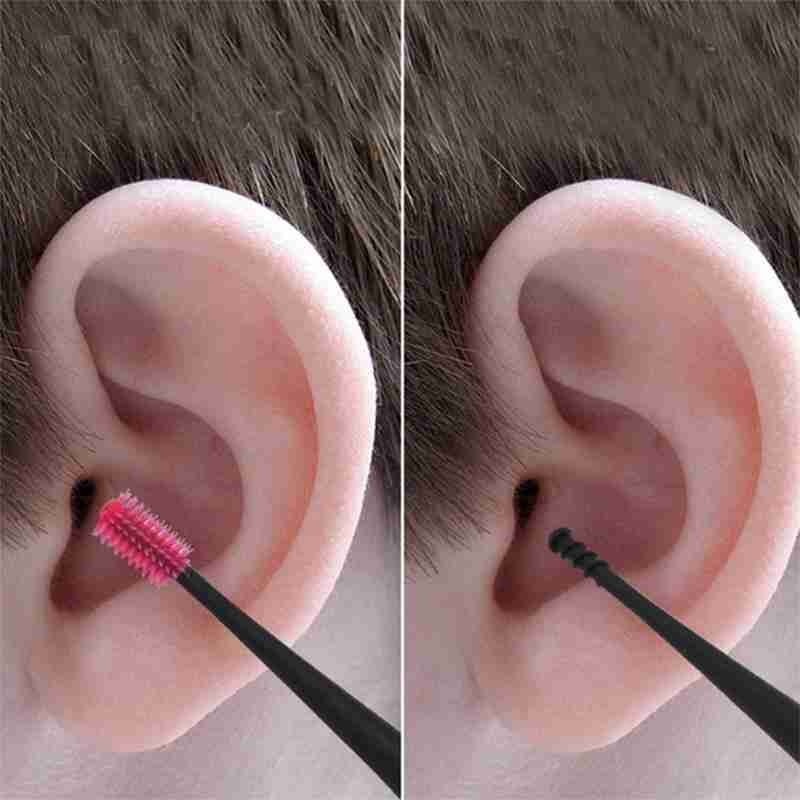 1Pc Zachte Siliconen Oor Pick Double-Ended Earpick Oor Micro Haren Herbruikbare Oor Schoner Lepel Spiraal Oor clean Tool Oor Zorg