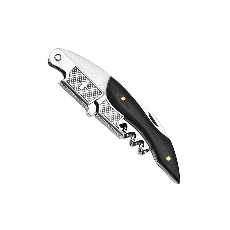FLYMUYU Waiters Corkscrew,Wine Key with Ergonomic Wood Grip, Beer Bottle Opener, and Foil Cutter for Wine Lovers: Khaki