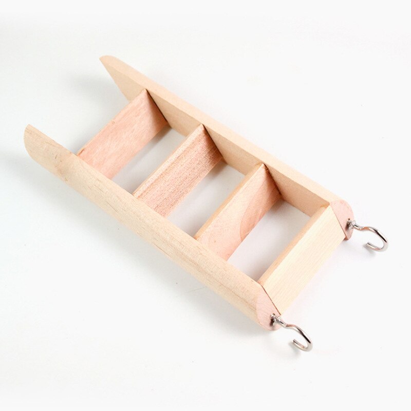 Jouet d'entrainement pour animaux domestiques, labyrinthe, cloche, balançoire, Sport, échelle d'escalade, maison, Villa, nid, tunnel, Cage à Hamster: The wooden ladder