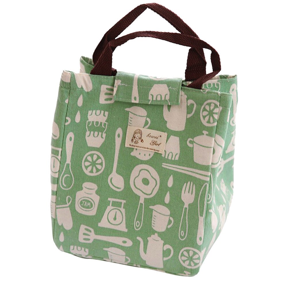 Cartoon Leinwand Mittagessen Taschen Thermische Isolierte Lunch Box Tasche Kühltasche Pouch Mittagessen Container Tragbare Lebensmittel Taschen # L5: B