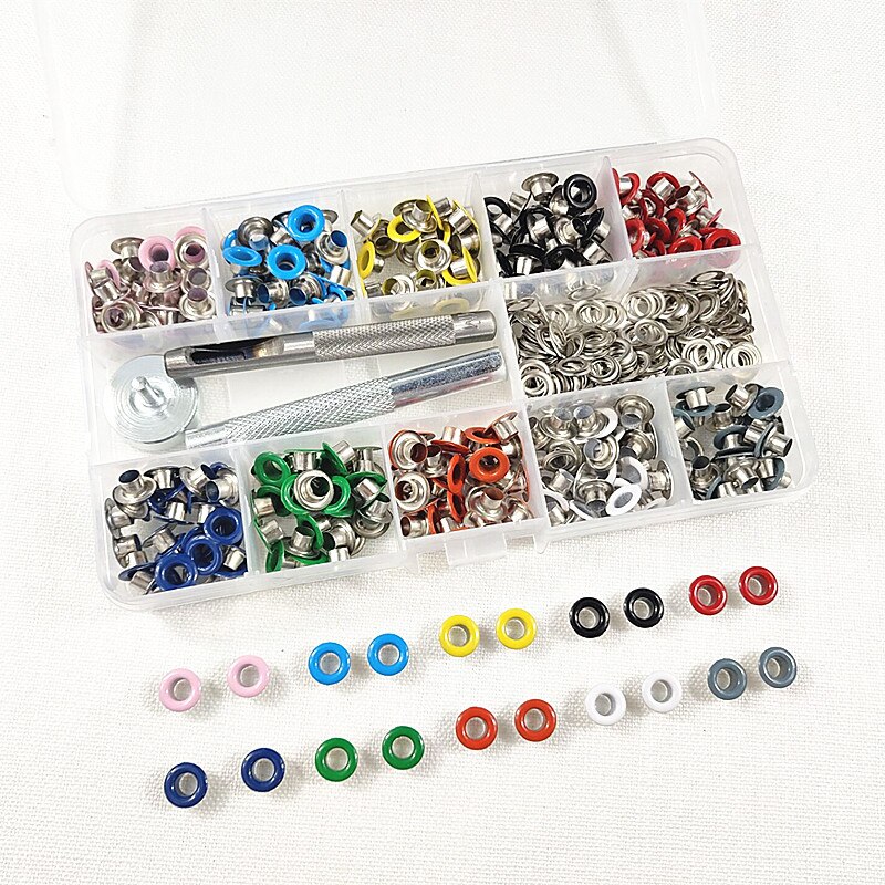 Ojales de Metal con agujeros para manualidades de cuero, zapatos de Scrapbooking, cinturón, bolsa, etiquetas para ropa, accesorios de , 10 colores variados, 500