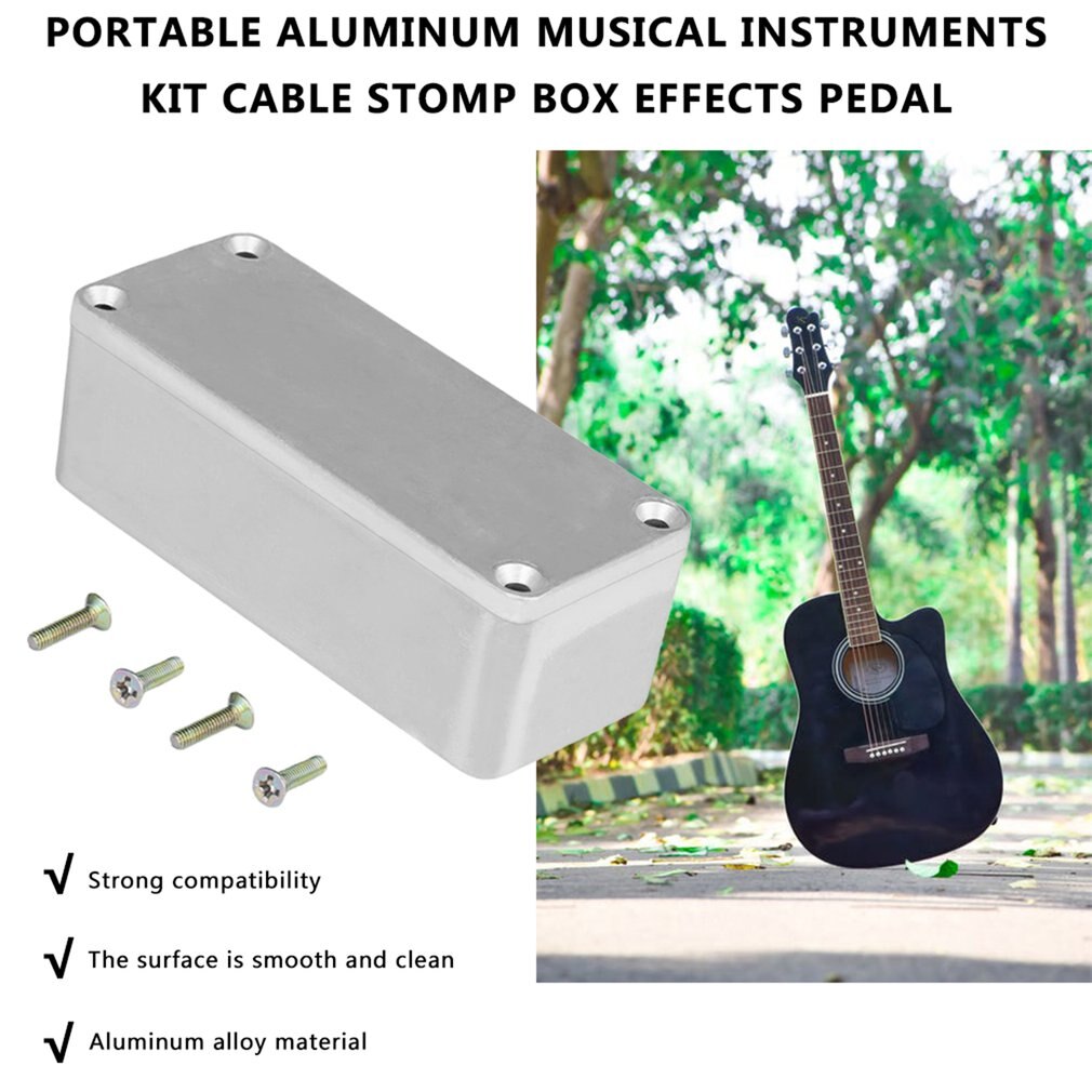 Draagbare Aluminium Muziekinstrumenten Kit Kabel Stomp Box Effectpedaal Behuizing Voor Guitar Effect Stijl Gevallen Houder