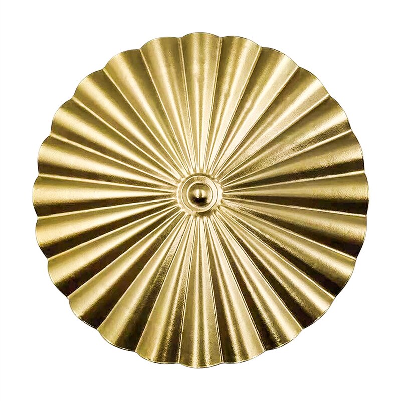 Nordisk lys luksus vægdekoration vedhæng moderne hjem metal dekoration håndværk bølgemønster sofa baggrund væg runde vedhæng: D diameter 24.5cm