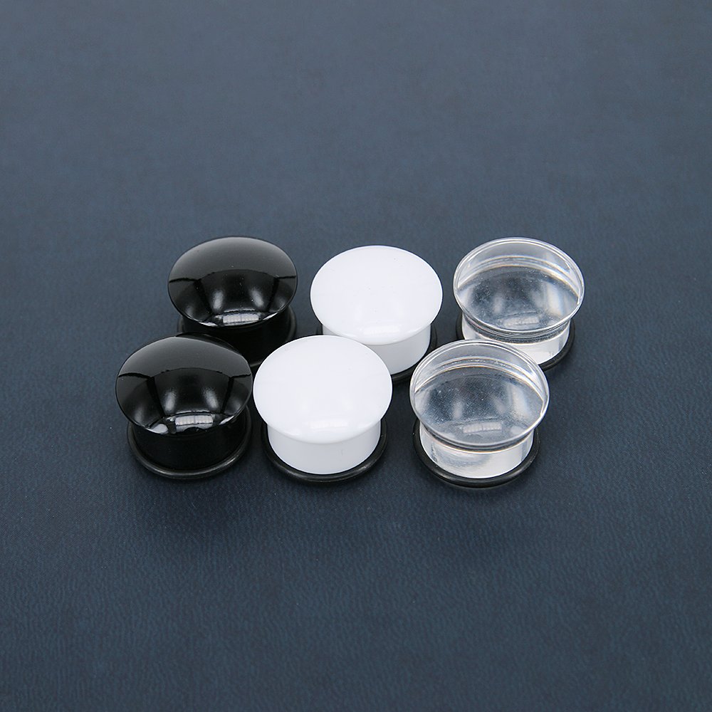 Set Van 1 Paar Enkele Flare Acryl Oordopjes Tunnel Expander Piercing Oormeters Met O-Ring 5-20Mm