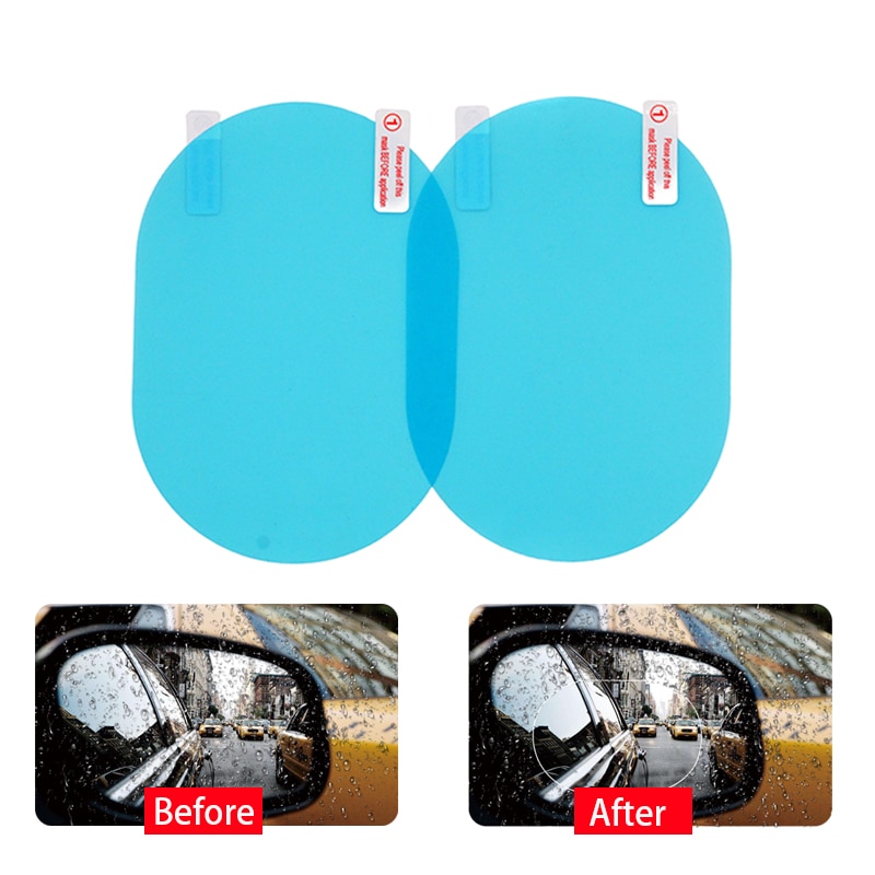 Film de protection imperméable pour miroir arrière de voiture, Film transparent Anti-brouillard de voiture, Anti-brouillard, pour fenêtre de voiture, 2 pièces/lot