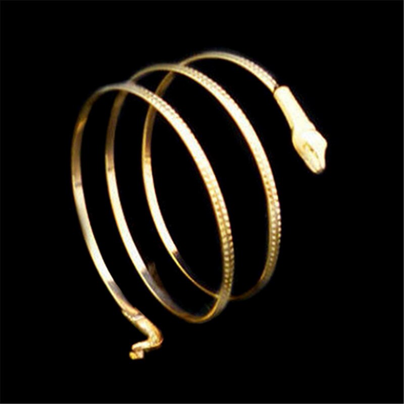 Romad or Serpent Bracelet Punk enroulé spirale Serpent manchette Bracelet pour femmes fille brassard bijoux W3