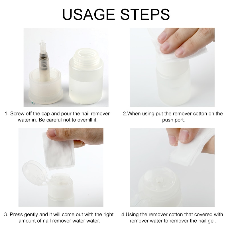 Rosaling Plastic Lege Pomp Remover Dispenser Fles 1 Pcs Nail Gel Polish Verwijderen Nail Art Manicure Alcohol Clear Fles