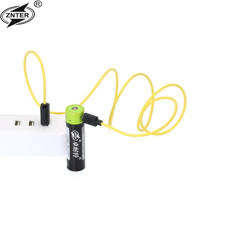 ZNTER AA Oplaadbare Batterij 1.5 V 2A 1250 mAh USB Opladen Lithium Batterij Bateria met Micro Usb-kabel