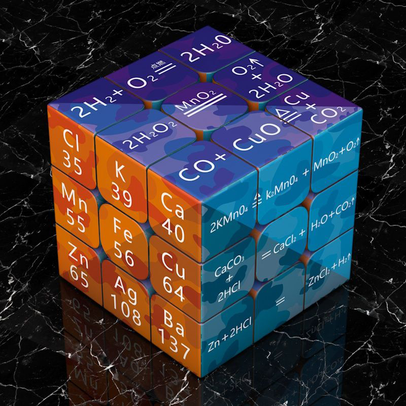 Cube magique 3x3x3, tableau périodique chimique, physique, Puzzle 3x3, pour étudiants, formule mathématique, jouet d'apprentissage éducatif pour enfants: Bleu marine