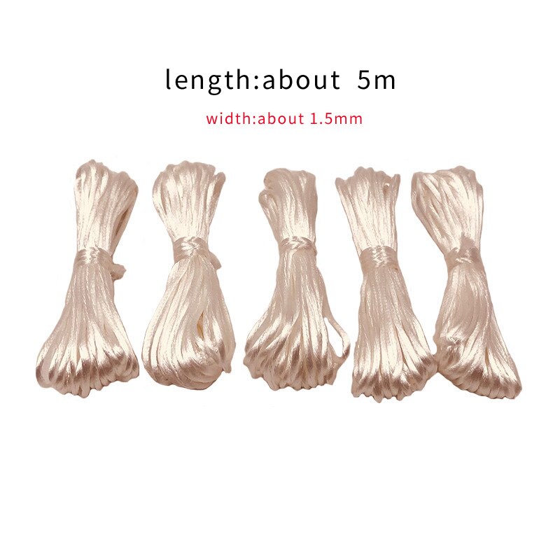 1 rolle 5m Weiche Satin- Nylon Mehrfarbigen Schnur Feste Seil Für Schmuck Machen Perlen Baumwolle Schnur Für Baby 1,5mm DIY Halskette Anhänger: C 1rollen