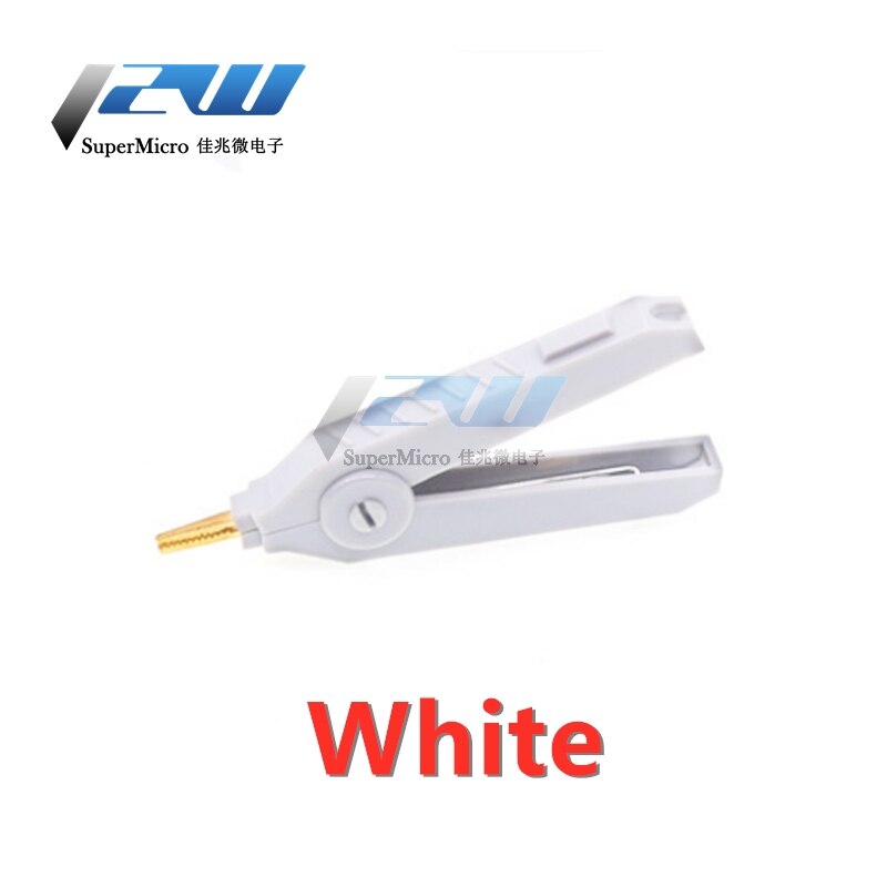 Crocodile clip Pure copper plated positive and negative pole test clip LCR clip low resistance duckbill clip precision instrumen: White