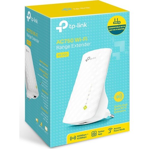 Tp-link RE200 750Mbps Wireless AC Dual Band facile da installare Access Point e Universal Range Extender con porta 1RJ45